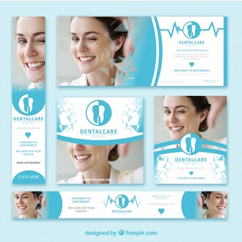 Pack of dentist banners Free Vector
