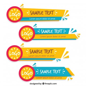 Pack of geometric lower thirds Free Vector