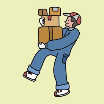 Package delivery man sticker, logistics | Free PSD Illustration - rawpixel
