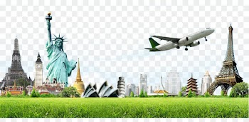 Package tour Travel Agent World Vacation - Creative Earth and building sites 