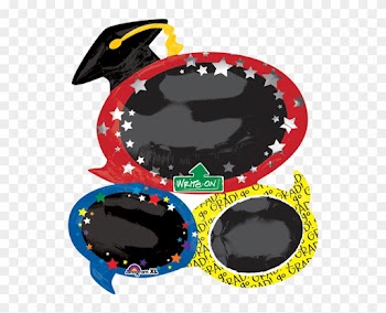 Packaged 28 Write On Graduation Word Bubble Chalkboard - 29" Supershape Grad Bubble Balloon Packaged - Mylar