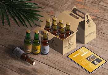 Packaging mockup for beer or wine restaurant Free Psd