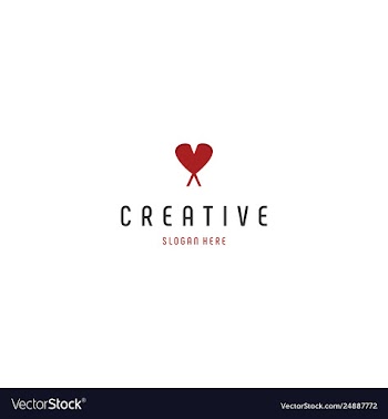 Paddle love heart creative business logo design vector image
