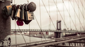Padlock on Gray Holder