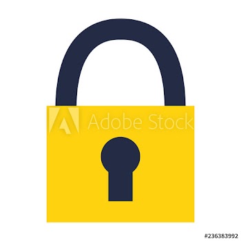 padlock security on white background