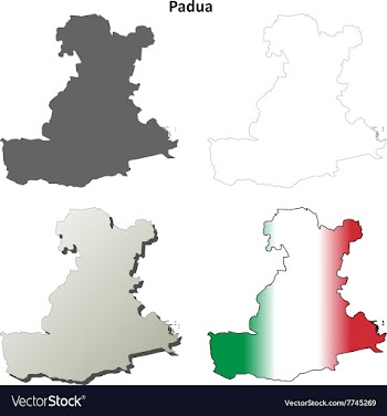 Padua blank detailed outline map set vector image