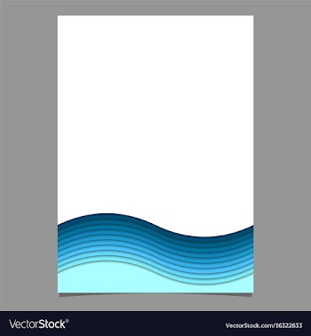 Page template from blue wavy striped layers vector image