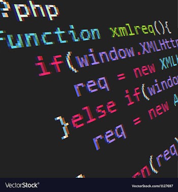  					Page with php code vector image														