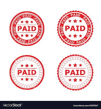 paid grunge rubber stamp on white background