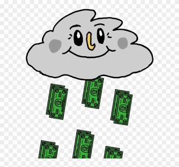 Paid Make It Rain Sticker - Raining Money Cartoon Gif