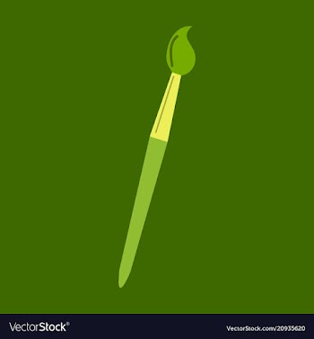 Paint and brush isolated objects on background vector image