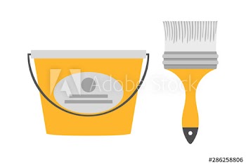 Paint brush and bucket
