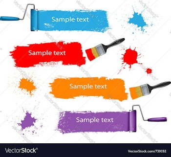  					Paint brush and paint roller and paint banners vector&nbsp;image														