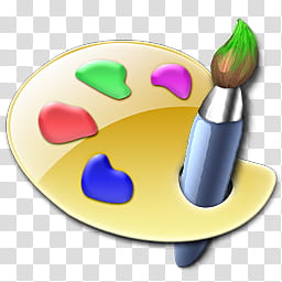Paint Brush and Palette Icon, BrushPalette-Front-Green, brown watercolor palette with paintbrush transparent background PNG clipart