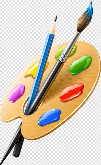 Paint brush and pencil ilustration, Palette Paintbrush Artist, palette transparent background PNG clipart