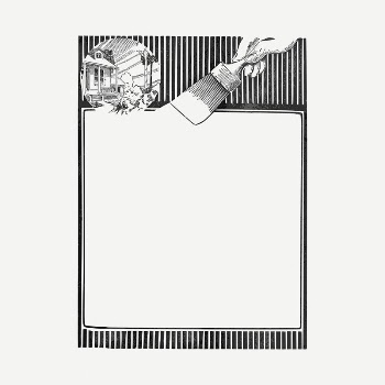 Paint brush frame drawing, vintage | Free PSD - rawpixel