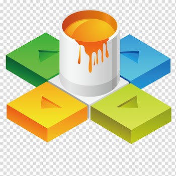 Paint Color Icon, Bucket color four lattice on transparent background PNG clipart