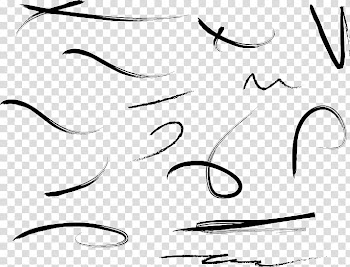 Paint lines, black pen marks graphics transparent background PNG clipart