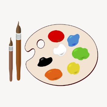 Paint palette collage element, hobby | Free Vector - rawpixel