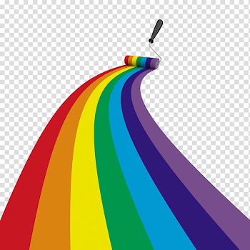 Paint roller painting rainbow , Drawing Brush Illustration, Color paint roller road transparent background PNG clipart