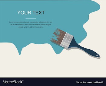 Paint spot with paintbrush isolated on white backg vector image