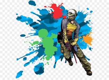 Paintball Birthday cake Party Game Clip art - Paintball Cliparts Singing 