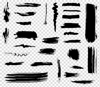 Paintbrush brushes, assorted line samples illustration transparent background PNG clipart