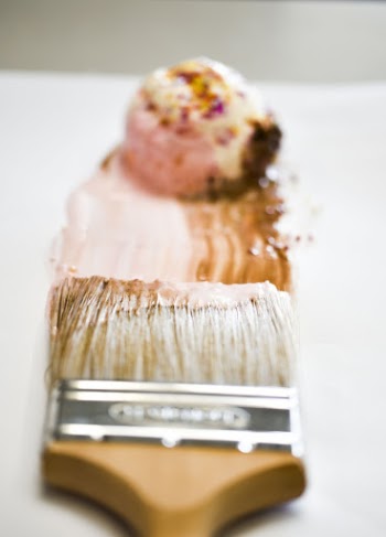 Paintbrush Near Scoop of Icecream