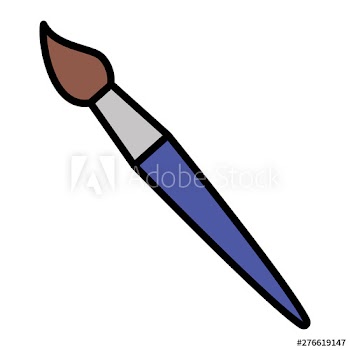 paintbrush supply school on white background