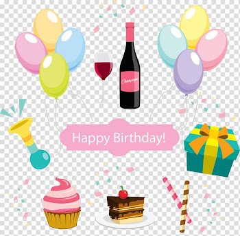 Painted birthday party transparent background PNG clipart