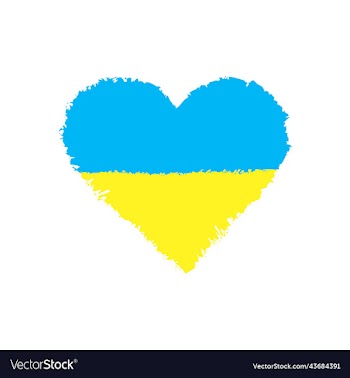 painted heart of the flag of ukraine