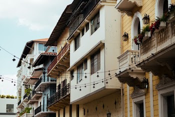 Painted Houses With Balconies