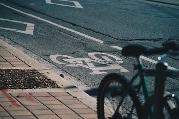 Painted Lines Of Bike Lane