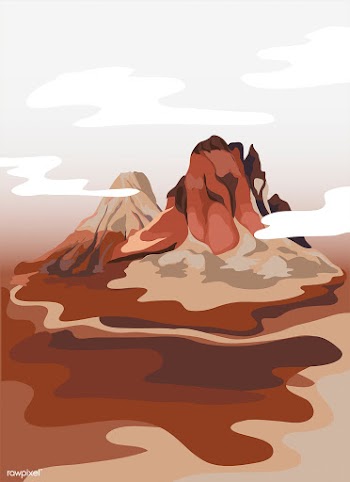 Painted mountain view landscape illustration | Free stock vector - 431764