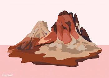 Painted mountain view landscape illustration | Free stock vector - 431766