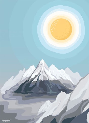 Painted mountain view landscape illustration | Free stock vector - 431769