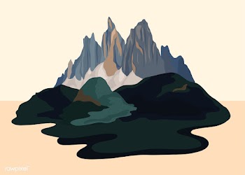 Painted mountain view landscape illustration | Free stock vector - 431771