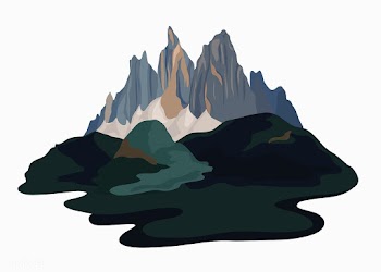 Painted mountain view landscape illustration | Free stock vector - 431772