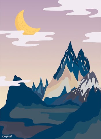 Painted mountain view landscape illustration | Free stock vector - 431773