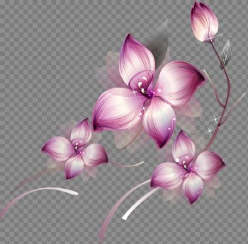 Painted Transparent Large Pink Flower Clipsrt | Gallery ...