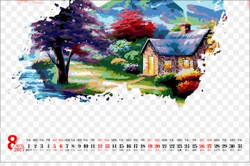 Painting AliExpress - Calendar August 