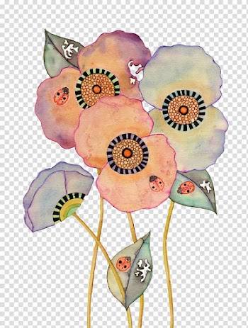 Painting Art Drawing Illustration, Colorful floral disc transparent background PNG clipart