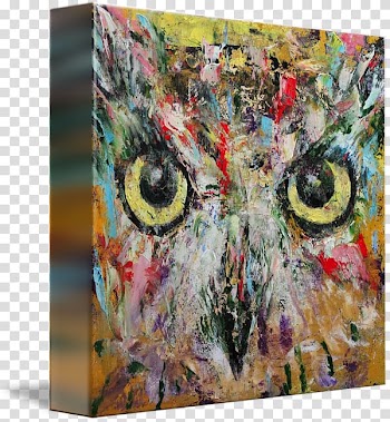 Painting Art Gallery wrap Canvas print, watercolor owl transparent background PNG clipart