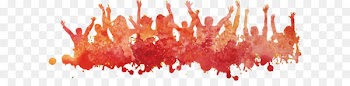 Painting Crowd - Promotional material orange character poster background 