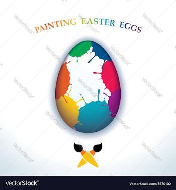 Painting easter eggs vector image