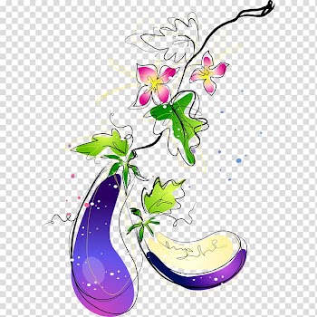 Painting Eggplant Vegetable Illustration, Figure painted eggplant transparent background PNG clipart