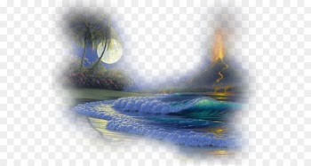 Painting Landscape Clip art - Moonlight beach 