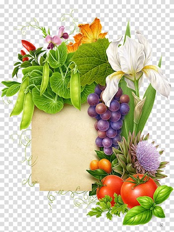 , painting of assorted flowers and vegetables transparent background PNG clipart