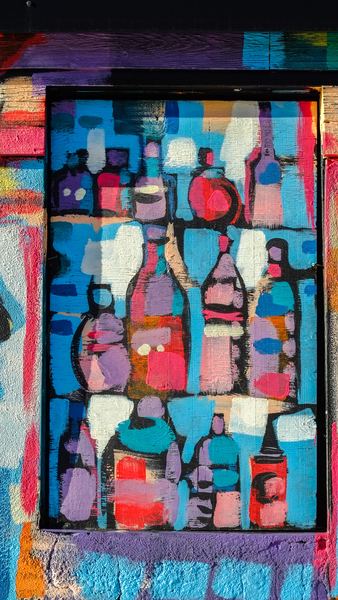painting of bottles