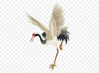 Painting red-crowned crane 